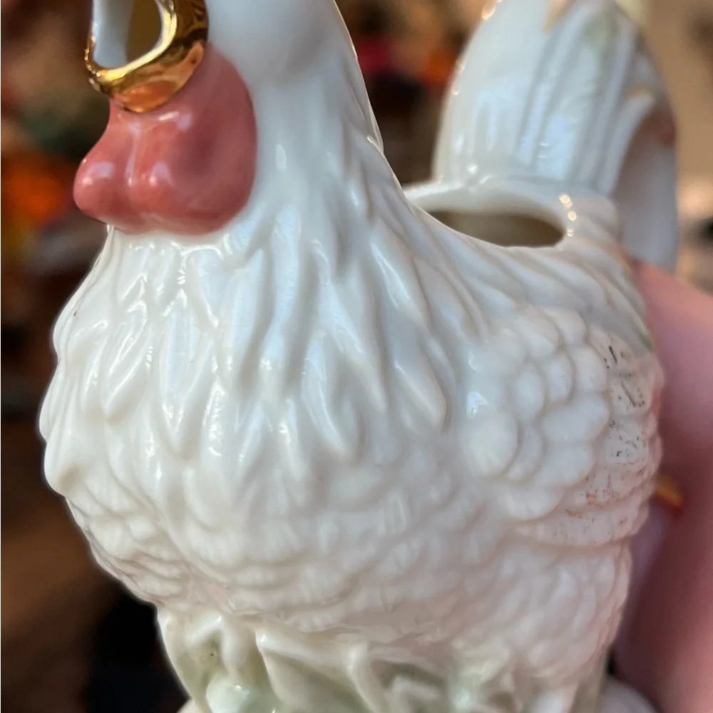 Lenox Rise ‘n’ Shine Rooster Creamer  Fine Ivory China 24K Gold Accents VTG